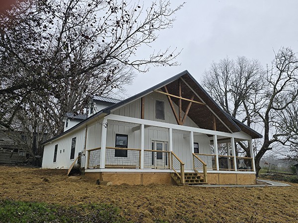 Restored farmhouse front